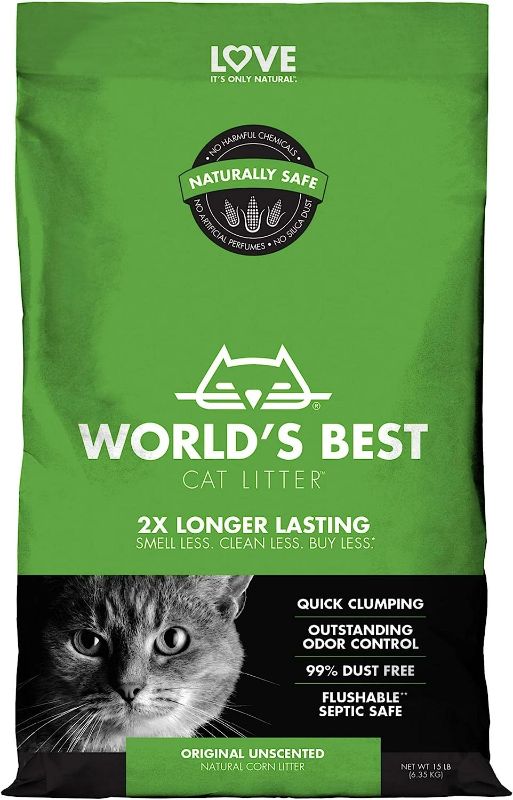 Photo 1 of WORLD'S BEST CAT LITTER Original Unscented 15 Pounds