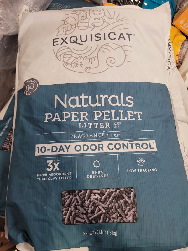 Photo 2 of ExquisiCat Naturals Multi-Cat Paper Pellet Cat Litter - Unscented, Low Dust, Low Tracking, Natural 25lbs