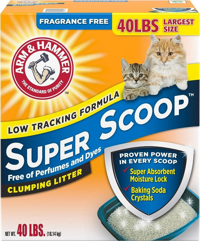 Photo 1 of Arm & Hammer Super Scoop Clumping Cat Litter, Fragrance Free 40lb