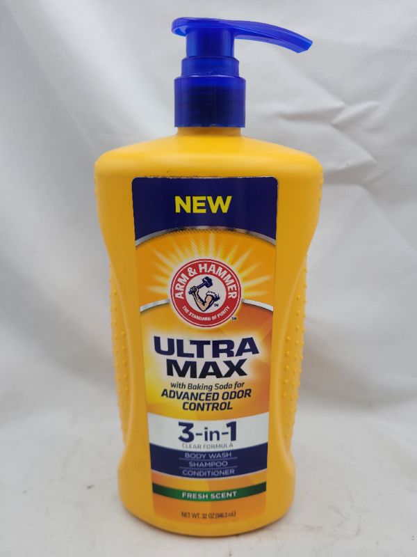 Photo 2 of Arm & Hammer Ultra Max Body Wash/Shampoo/Conditioner, 3-in-1, Fresh Scent - 32 oz