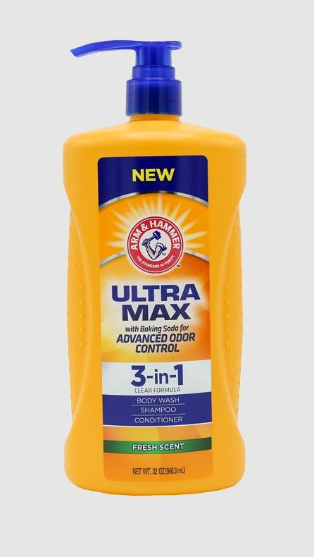 Photo 1 of Arm & Hammer Ultra Max Body Wash/Shampoo/Conditioner, 3-in-1, Fresh Scent - 32 oz