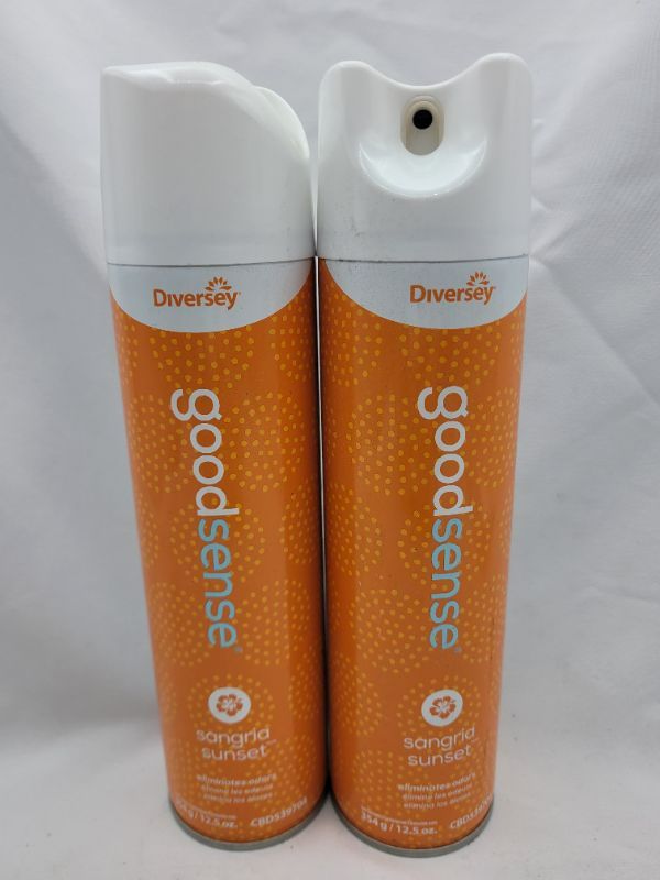 Photo 2 of 2 Pack Diversey Good Sense Air Freshener - Water Based Odor Eliminating Spray - Sangria Sunset