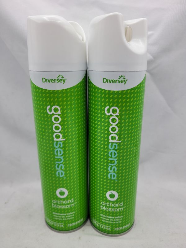 Photo 2 of 2 Pack Diversey Good Sense Air Freshener - Water Based Odor Eliminating Spray - Orchard Blossom
