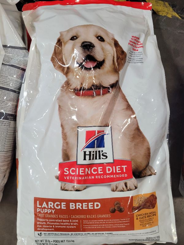 Photo 2 of Hill's Science Diet Dry Dog Food, Puppy, Large Breeds, Chicken Meal and Oats Recipe, 30 lb. Bag