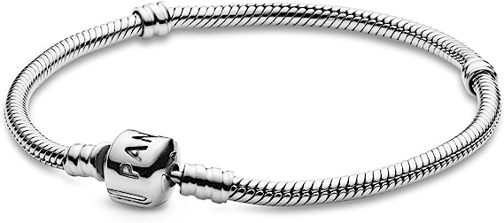 Photo 1 of PANDORA Jewelry Iconic Moments Snake Chain Charm Sterling Silver Bracelet, 6.3"