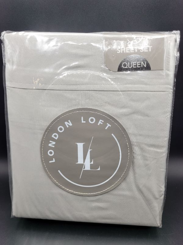 Photo 3 of LONDON LOFT 4 Piece Extra Soft Sheet Set Grey Queen