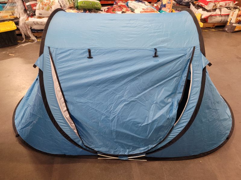 Photo 2 of Abco Pop-Up Tent and Automatic Instant Portable Cabana Beach, Pop Up Tents for Camping, Small Tent - For 2 People - 2 Doors - Water-Resistant, UV Protection Sun Shelter (Sky Blue)