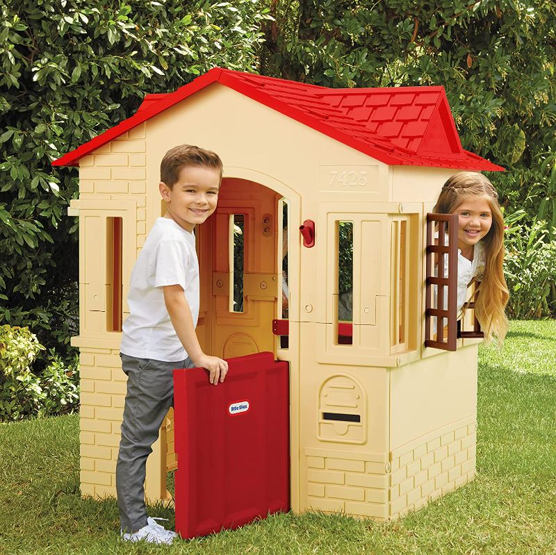 Photo 1 of Little Tikes Cape Cottage Playhouse with Working Doors, Windows, and Shutters - Tan Small
