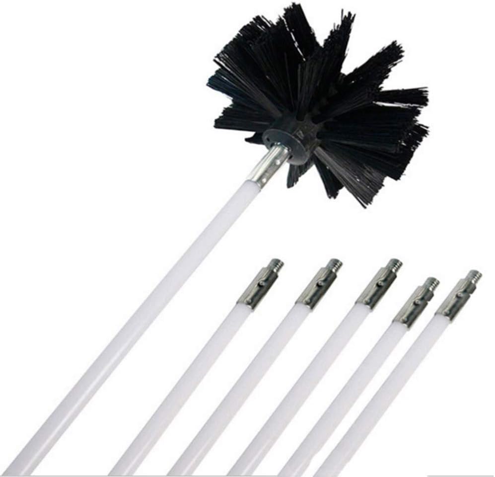 Photo 1 of 12 Feet Dryer Vent Cleaner Kit Lint Remover Fireplace Chimney Brushes Extends Up to 12 Feet Synthetic Brush Head Use with or Without a Power Drill (12 Feet)