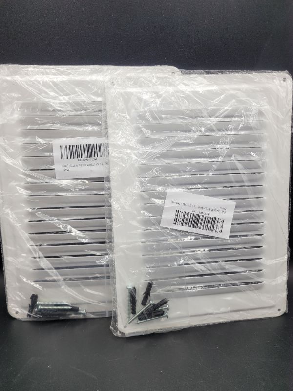 Photo 1 of 2 pack HVAC Metal Air Vent in White Color Powder Coated in RAL 9016, White Metal Ventilation Grille, Outdoor White Metal Ventilation Grille. (7'' x 9.8'' (180 x 250 mm)