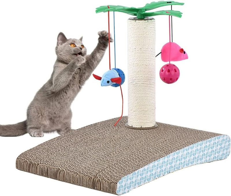 Photo 1 of Cat Scratch Pad Coconut Island, 3-in-1 Natural Sisal Cat Scratching Post with Interactive Ball for Cats and Kittens Toy