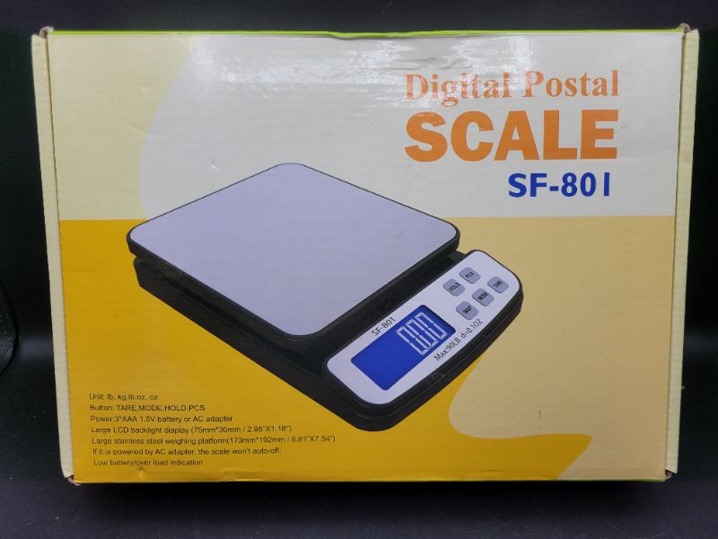 Photo 2 of 110 LB 50KG Digital Postal Scale,  Heavy Duty Stainless Steel Multifunctional Shipping Scale 0.1oz / 1g Accuracy with Tare Hold and Counting Function for UPS USPS Floor Bench Office Weight
