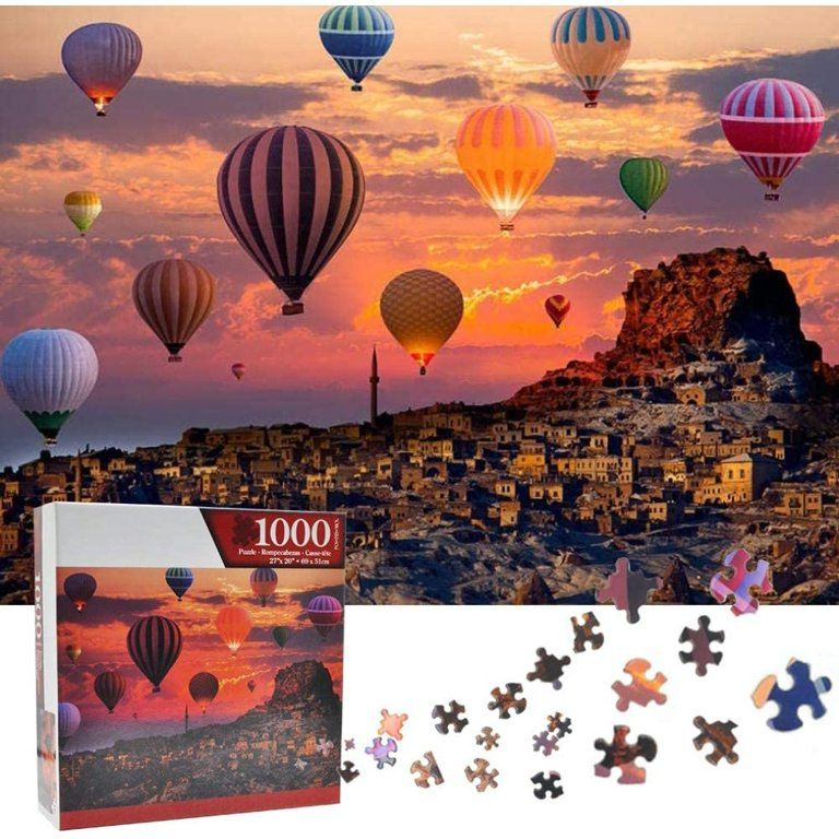 Photo 1 of Jigsaw Puzzles 1000 Pieces for Adults Hot Air Balloon Jigsaw Puzzles Fun Puzzle Educational Family Game Toys Adults Home Decoration Colorful Puzzle Gifts