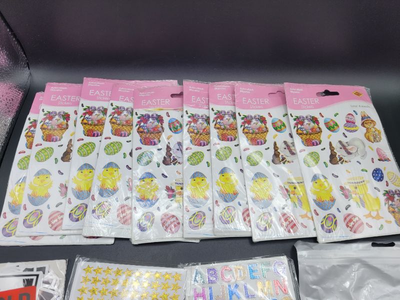 Photo 3 of Assorted Stickers Bundle: Includes Beistle 4 Sheets Bunny, Basket & Egg Stickers for Easter Party Favors DIY Craft Decorations, 4.75" x 7.5" and others