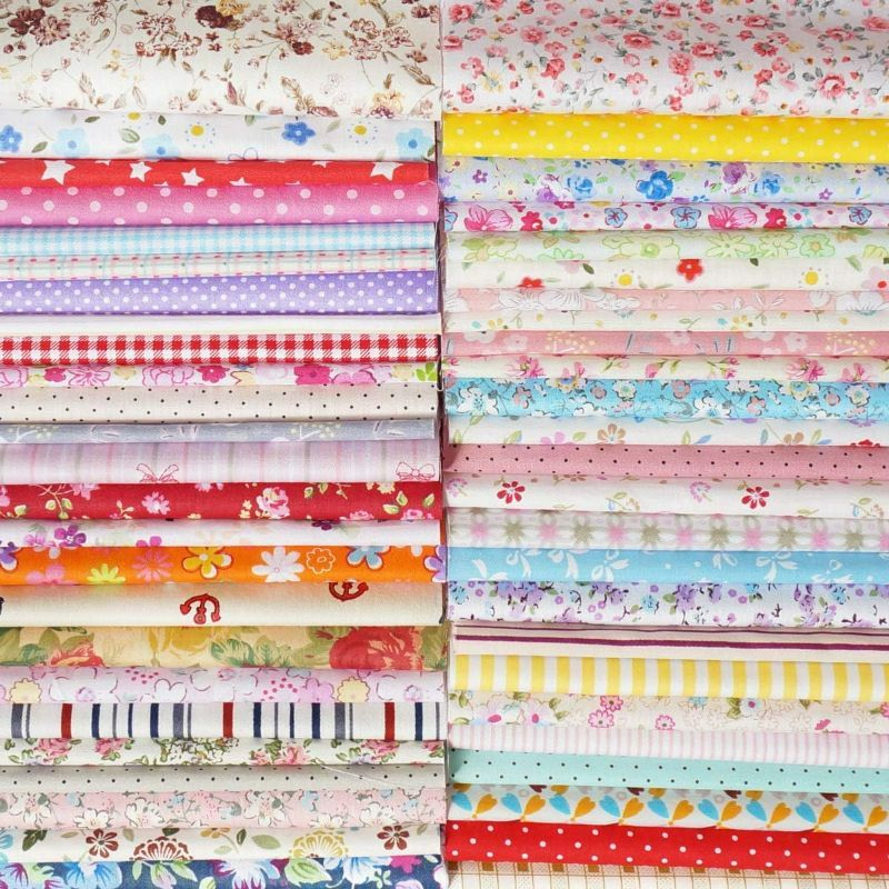 Photo 1 of Quilting Fabric, Misscrafts Cotton Craft Fabric Bundle Squares Patchwork Pre-Cut Quilt Squares for DIY Sewing Scrapbooking Quilting Dot Pattern (50PCS 20X20cm)