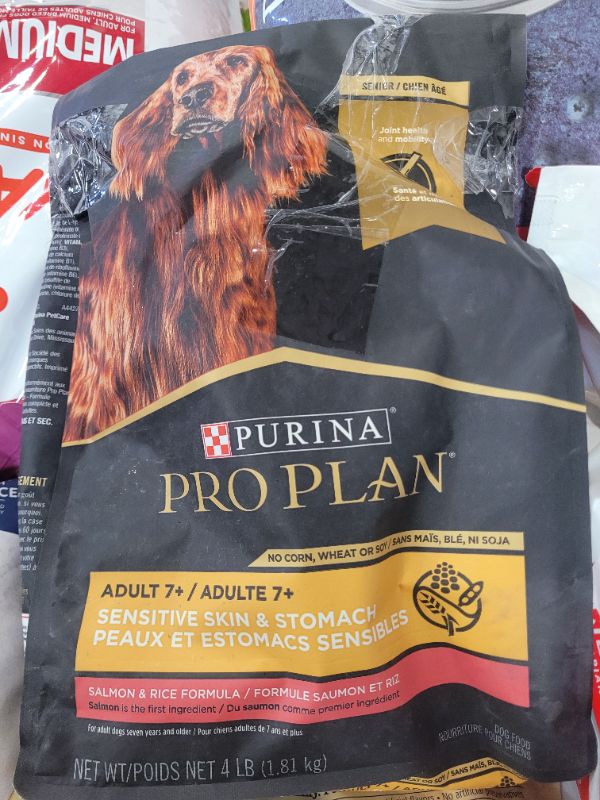 Photo 2 of Purina Pro Plan Sensitive Skin & Stomach Dog Food, Dry Dog Food for SENIOR Dogs Adult 7+ Salmon & Rice Formula - 4 lb. Bag