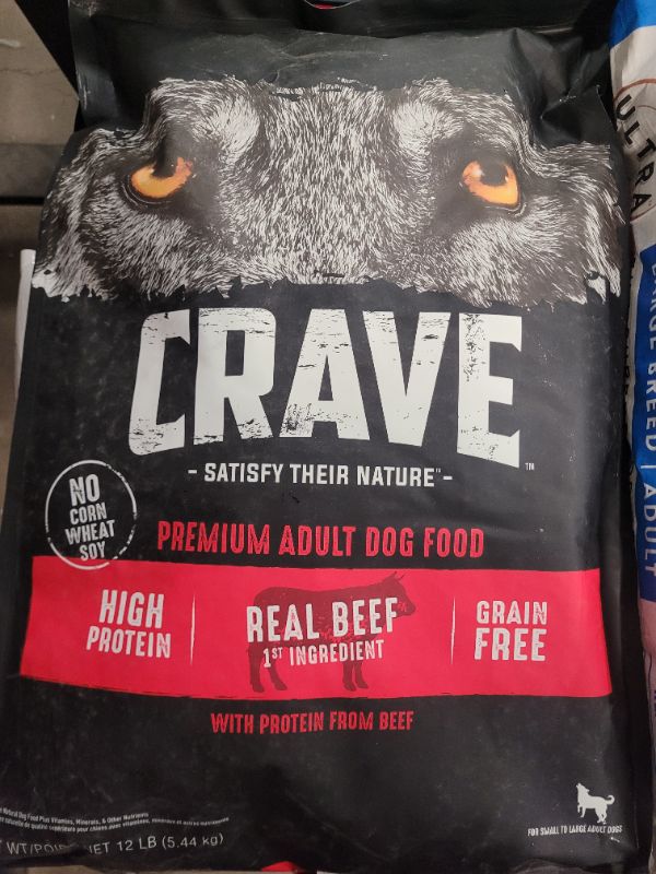 Photo 2 of CRAVE Grain Free High Protein Adult Dry Dog Food, Beef, 12 lb. Bag