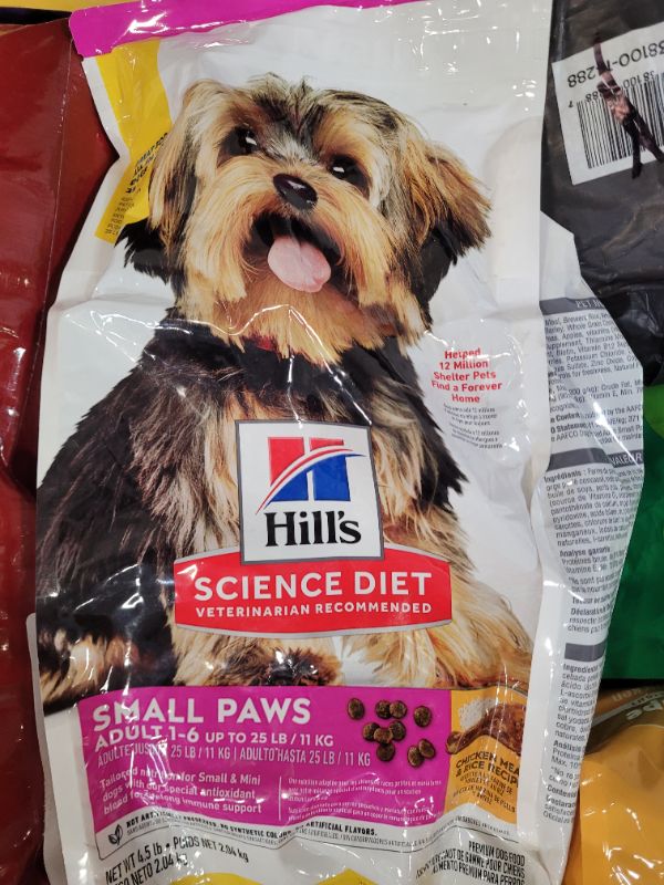 Photo 2 of Hill's Science Diet Dry Dog Food, Adult, Small Paws For Small Breed Dogs, Chicken Meal & Rice, 4.5 lb. Bag