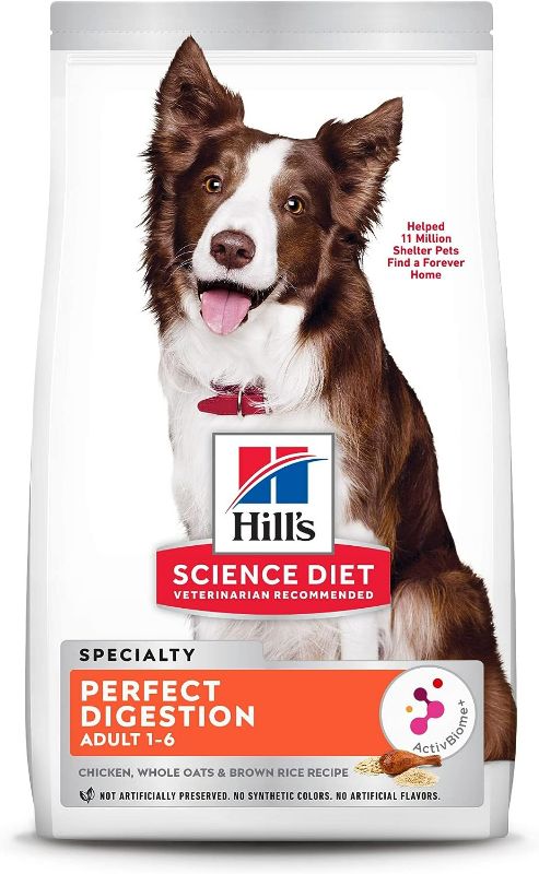 Photo 1 of Hill's Science Diet Dry Dog Food, Adult, Perfect Digestion, Chicken, Brown Rice, & Whole Oats Recipe, 3.5 lb. Bag