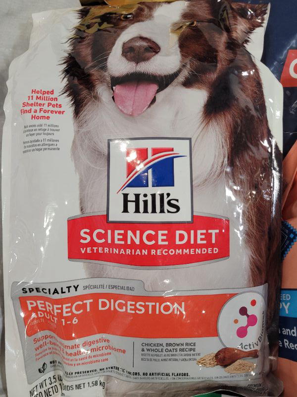Photo 2 of Hill's Science Diet Dry Dog Food, Adult, Perfect Digestion, Chicken, Brown Rice, & Whole Oats Recipe, 3.5 lb. Bag