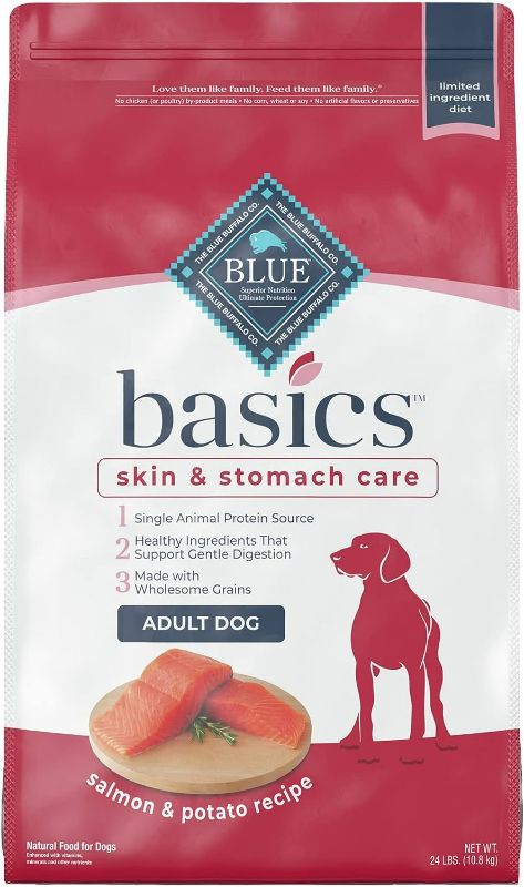 Photo 1 of Blue Buffalo Basics Skin & Stomach Care, Natural Adult Dry Dog Food, Salmon & Potato 24-lb