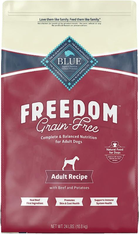 Photo 1 of Blue Buffalo Freedom Grain Free Natural Adult Dry Dog Food, Beef 24-lb
