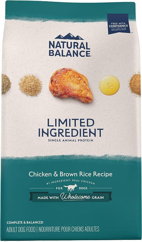 Photo 1 of Natural Balance Limited Ingredient Adult Dry Dog Food with Healthy Grains, Chicken & Brown Rice Recipe, 4 Pound