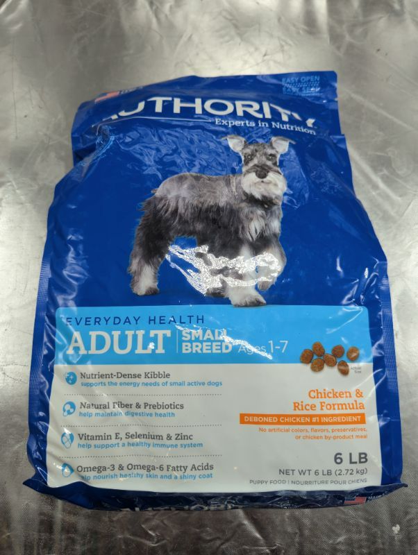 Photo 2 of Authority Adult Small Breed Dog Food - Bag of Authority Dog Food Adult Chicken & Rice Formula (6 LB), Ages 1-7