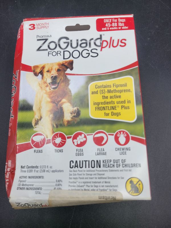 Photo 2 of ZoGuard Plus Flea and Tick Medicine ((3 dose) Large (45-88 lbs))