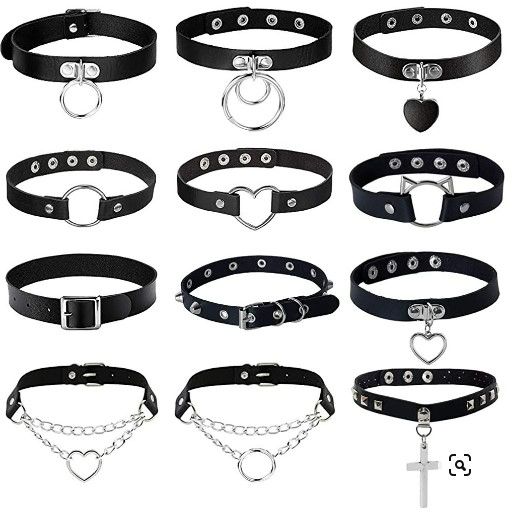 Photo 1 of NEWITIN 12 pieces black goth choker collar bracelet set