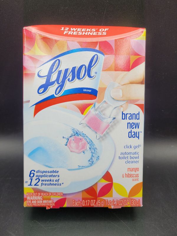 Photo 2 of Lysol Brand New Day Automatic Toilet Bowl Cleaner, Mango & Hibiscus Scent - 6 pack, 0.17 oz applicators