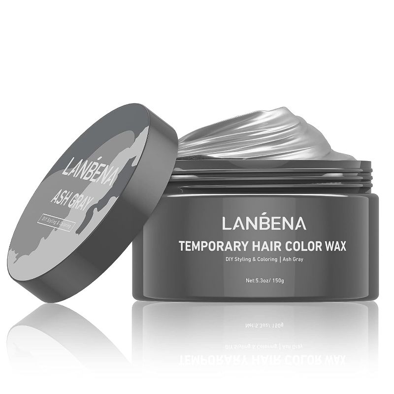 Photo 1 of LANBENA Temporary Hair Color Wax 5.3 oz Natural Hairstyle Dye Pomade Hairstyle Coloring Cream for Party, Cosplay, Halloween, Masquerade, Washable Moisturizing Hair Wax for Men and Women