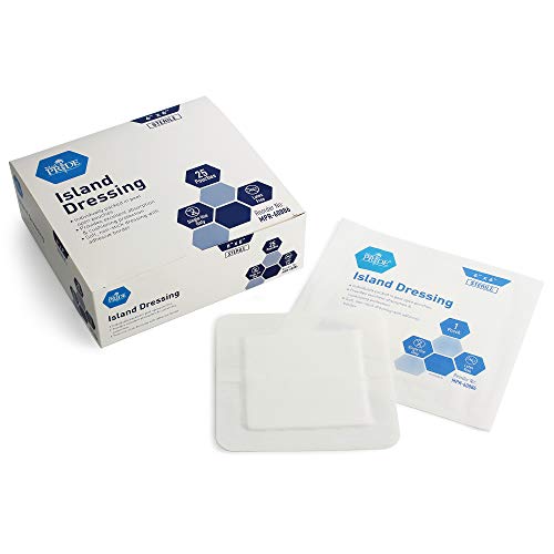 Photo 1 of Medpride 6” x 6” Bordered Gauze-Island Dressing| 25 Pack-Individually Packed Pouches| Wound Dressing with Adhesive, Breathable Borders| Sterile & Highly Absorbent| Latex-Free: Industrial & Scientific
