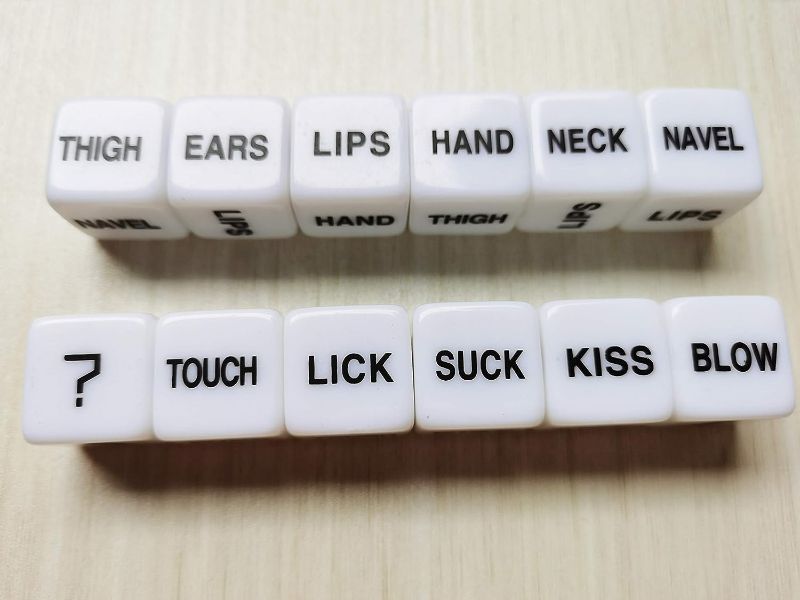 Photo 1 of (4 Pieces) English Fun White Couple dice,Dice with Action Instructions in English,2 Pieces to Play Together,36 Ways to Play,Acrylic
