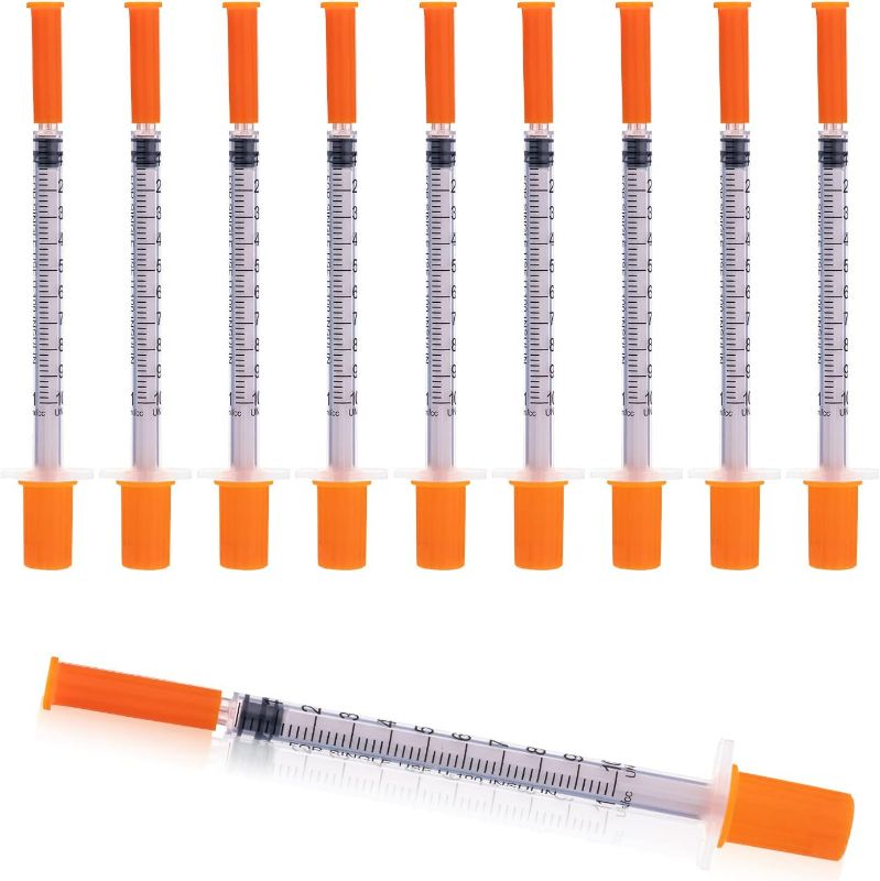 Photo 2 of Medicine Bottle Syringe Adapter For Oral Dispensers (28mm, 50 Pack) & Brandzig Insulin Syringes 31G 1cc 5/16" 2-10 Pack