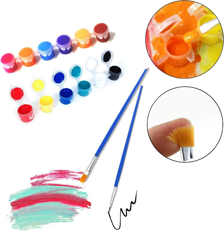 Photo 1 of Mini Acrylic Paint Set,12 Colors Acrylic Paint Strips with 20 pcs Paint Brushes Craft Paint Kids Paint Set Container Strips


BOSOBO Paint Brushes Set, 10 Pieces Round Pointed Tip Paintbrushes Nylon Hair Artist Acrylic Paint Brushes for Acrylic Oil Waterc