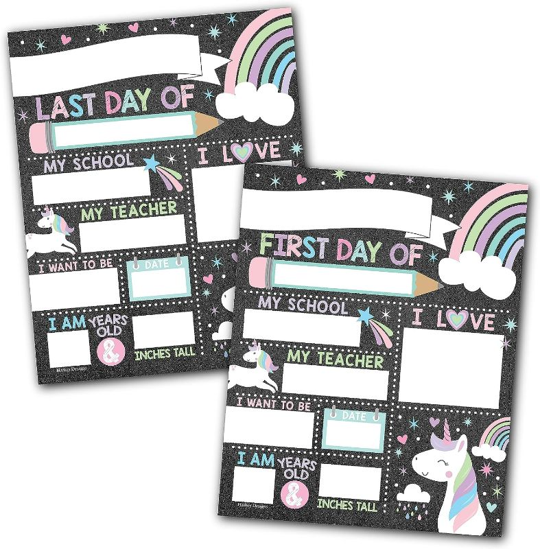 Photo 1 of 
10-Cardstock-First and Last Day of School-Board-for Kids First Day of School-Board-Unicorn - Back to School Signs for Kids First Day of School-Board-Girl