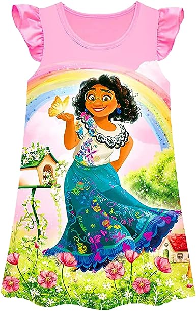 Photo 1 of Mirabel Isabella Dress Encanto Cosplay Birthday Costume for Girl Kids Summer Princess Dress Up Outfits with Accessories size 3T-4T
