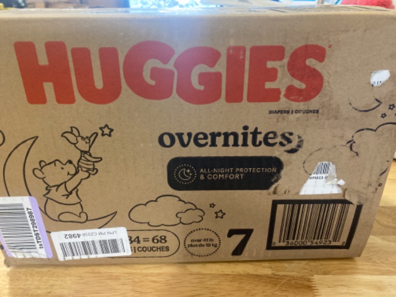 Photo 2 of Huggies Overnites Nighttime Baby Diapers, Size 7 (41+ lbs), 68 Ct Size 7 68
