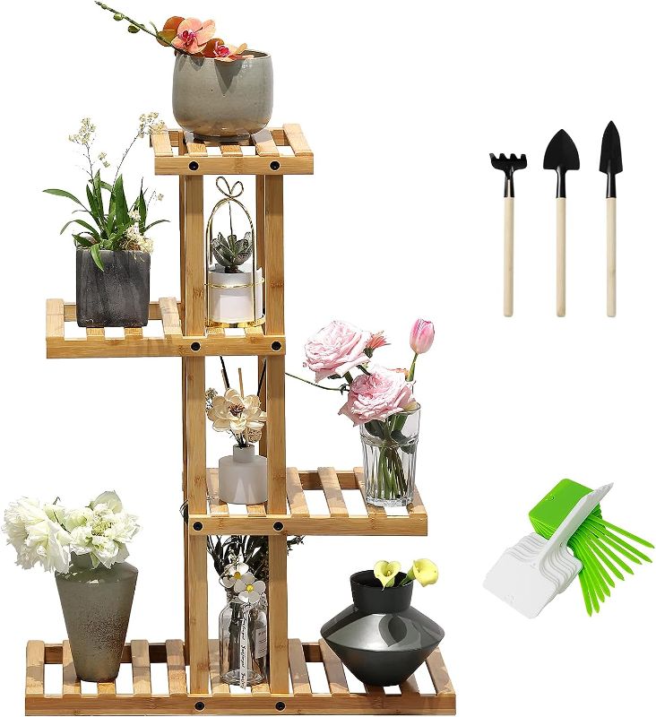 Photo 1 of X002QD3AJD
SHALLWE Bamboo 4 Tier 8 Potted Plant Stand, Indoor Outdoor Corner Multiple Flower Pot Holder Shelf Rack, Multi-Level Planter Display Table Shelves for Patio Garden Living Room Balcony Window, Natural
