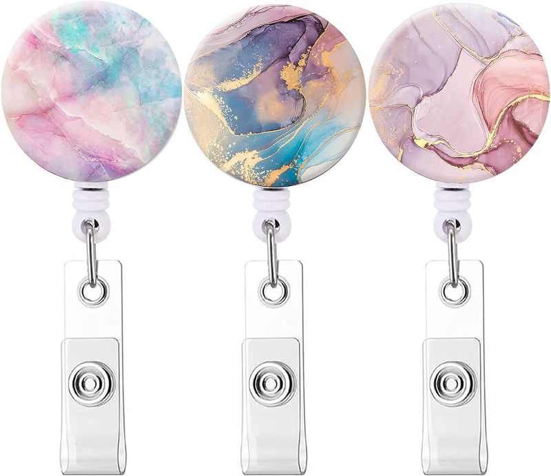 Photo 2 of ID Badge Holder,Retractable Badge Reel with Alligator Clip Decorative Badge Clip for ID Card Holders Office Worker Doctor Nurse Teachers Students(Stylish Marble 3pack)SHARKOOL Gel Ball Blaster Ammo - Non-Toxic Water Beads for Kids (7-8 mm, 2 Pack, 10,000 