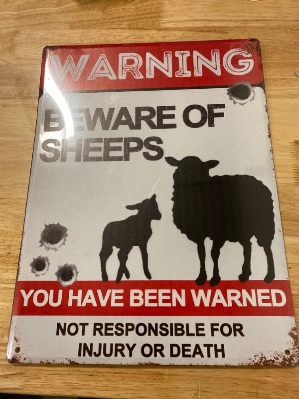 Photo 1 of 11.8x15.7 beware of sheeps sign
