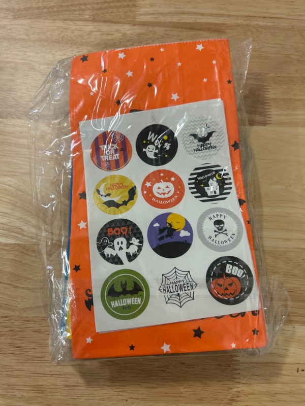 Photo 1 of Home Halloween Party Favor paper treat bags 64PCS Bags 72 Stickers