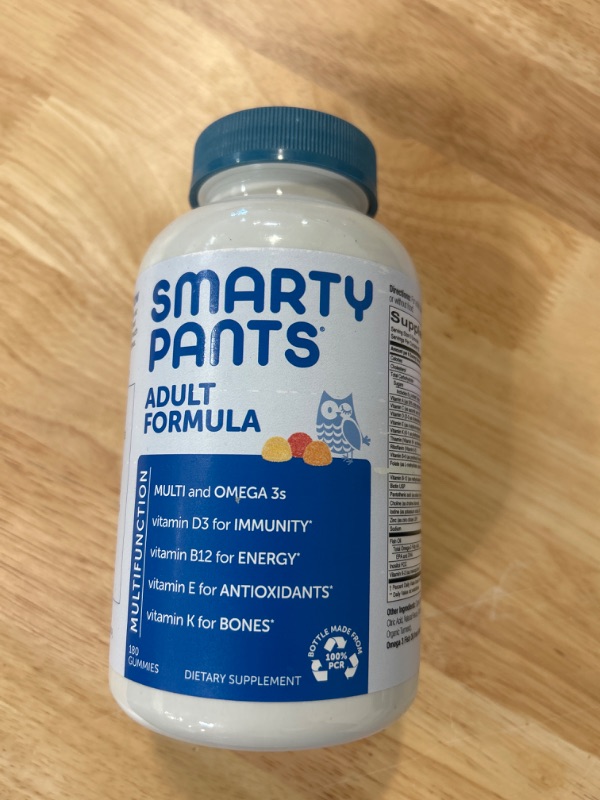 Photo 2 of SmartyPants Daily Multivitamin for Men & Women: Daily Gummies for Adults with Vitamin B12, C, D3, E, & K - With Omega 3 Fish Oil (DHA/EPA), Iodine, Choline - 180 Count (30 Day Supply) Adult Formula