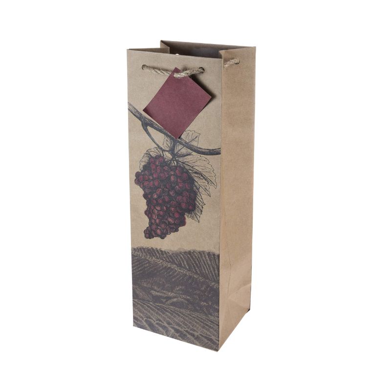 Photo 1 of 2 PACK Cakewalk (Bags) Illustrated Grapes Single Bottle Wine Bag, Multicolor