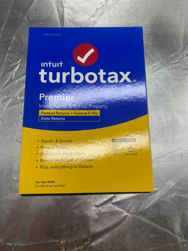 Photo 2 of [Old Version] TurboTax Premier 2020 Desktop Tax Software, Federal and State Returns + Federal E-file [Amazon Exclusive] [PC/Mac Disc]