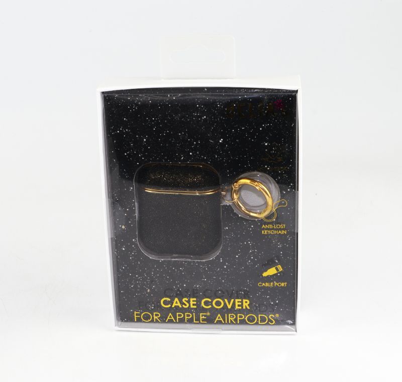 Photo 1 of Delia Black And Gold Glitter Airpod Case