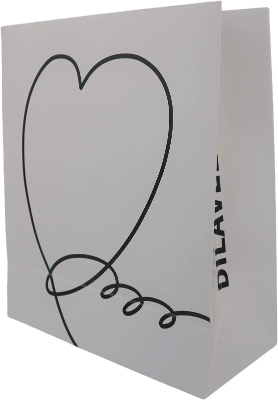 Photo 1 of Dilavelna gift bag with handles for parties, weddings, anniversaries (9.45 x 4.33 x 11.02, Love Off-White)
