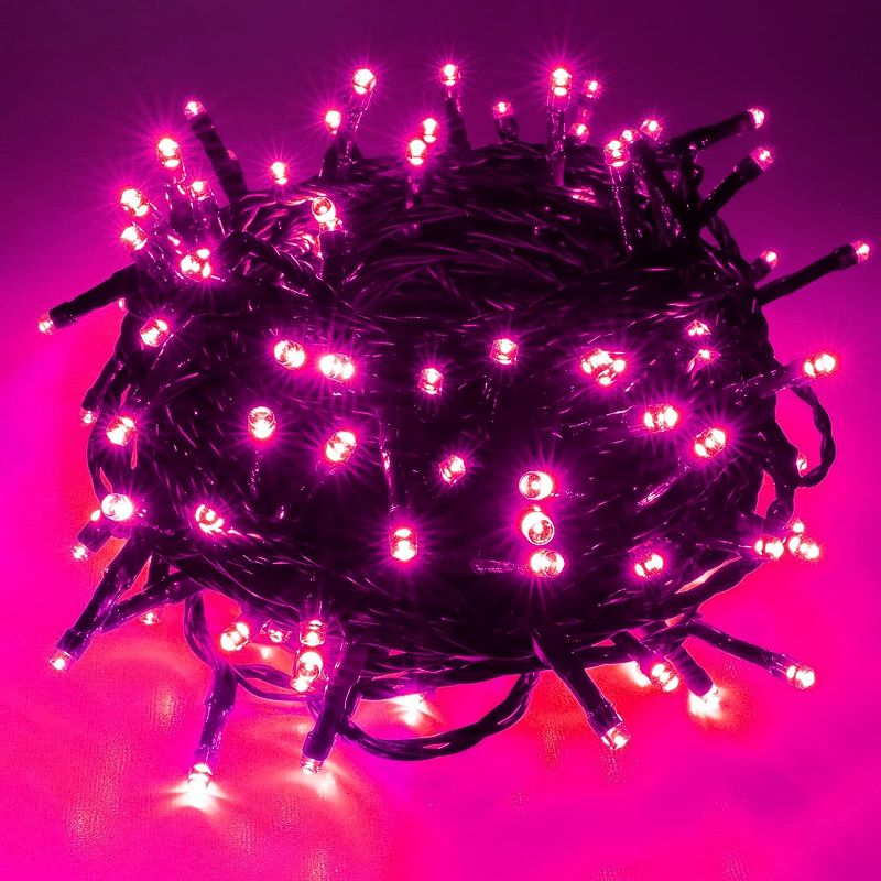 Photo 1 of PAZVUH Christmas String Lights, 200 LED 66 ft Indoor and Outdoor Decorative LED Lights, 8 Modes Holiday Pink Fairy Lights for Home Yard Patio Wedding Party...
