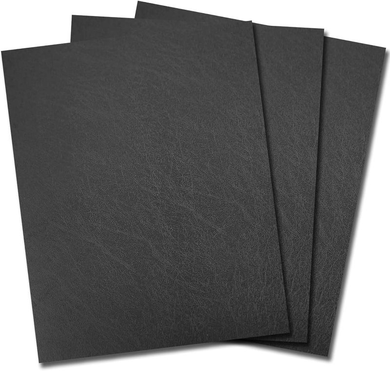 Photo 1 of 50 Pack 16mil Leather Textured Polycovers - Binding Presentation Covers for Business Reports and Proposals 8-1/2 x 11 Inches, Blue Binding Back Covers
